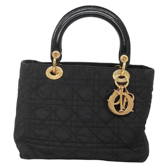 DIOR Canage Hand Bag Nylon Black Gold - Picture 2 of 12